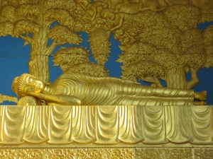 Sleeping Buddha on the Shanti Stupa